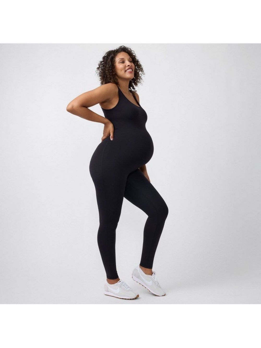 Maternity Seamless Tank Jumpsuit - Black- Large - New